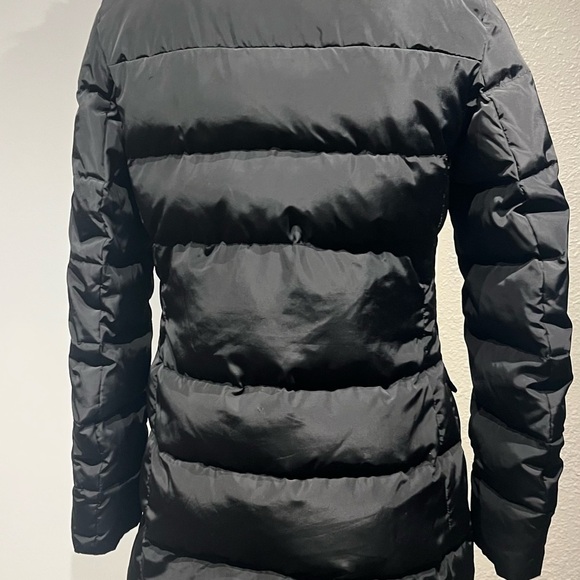 MICHAEL Michael Kors Black Puffer Jacket Mid-Length Belted - Picture 8 of 16